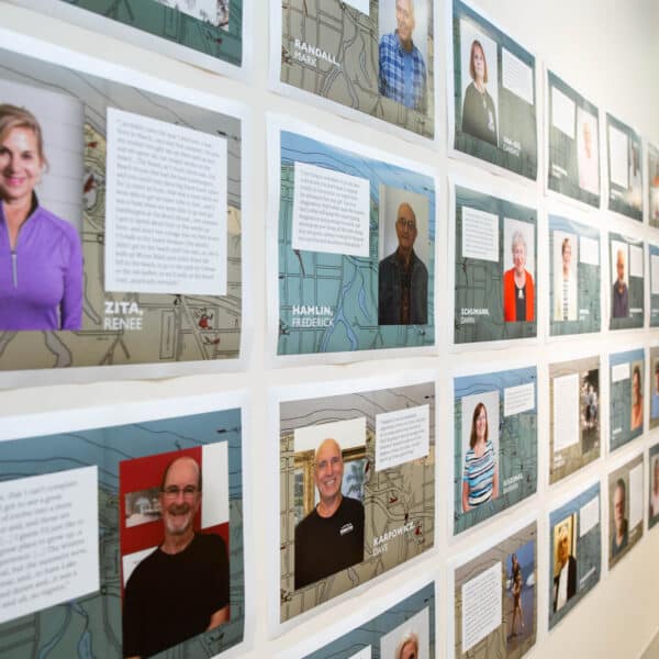 Photo of a section of the "Stories of Summer" exhibit at Grand Valley State